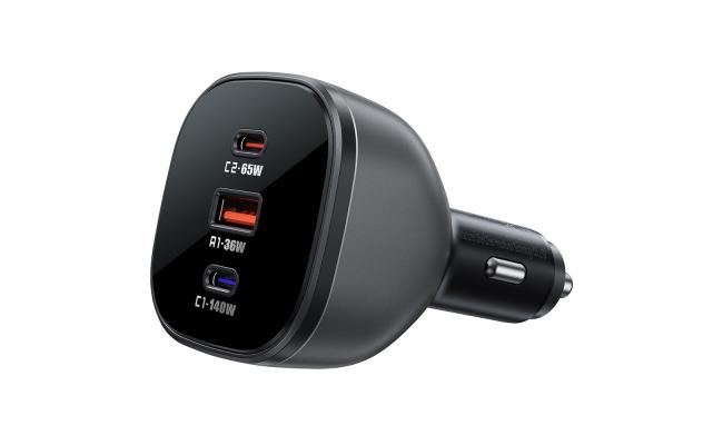 ACEFAST B14 165W USB + Dual Type-C Car Charger Phone Fast Charging Adapter - Black
